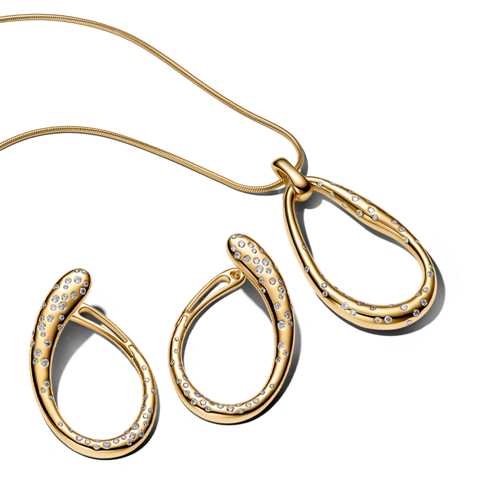 14K aukso dengtas kubinio cirkonio papuošalų dovanų rinkinys