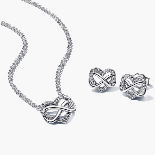 Begalybės širdelės vėrinio ir auskarų dovanų rinkinys - Pandora Lietuva