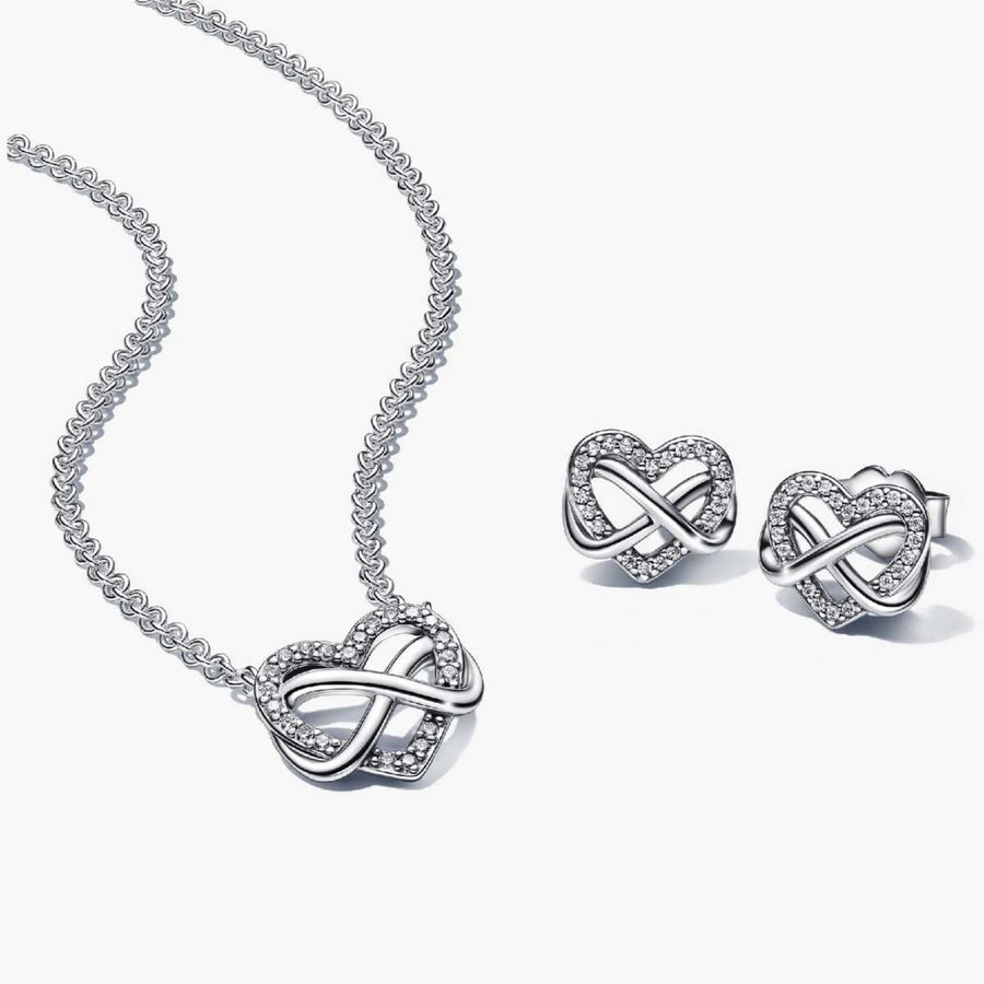 Begalybės širdelės vėrinio ir auskarų dovanų rinkinys - Pandora Lietuva
