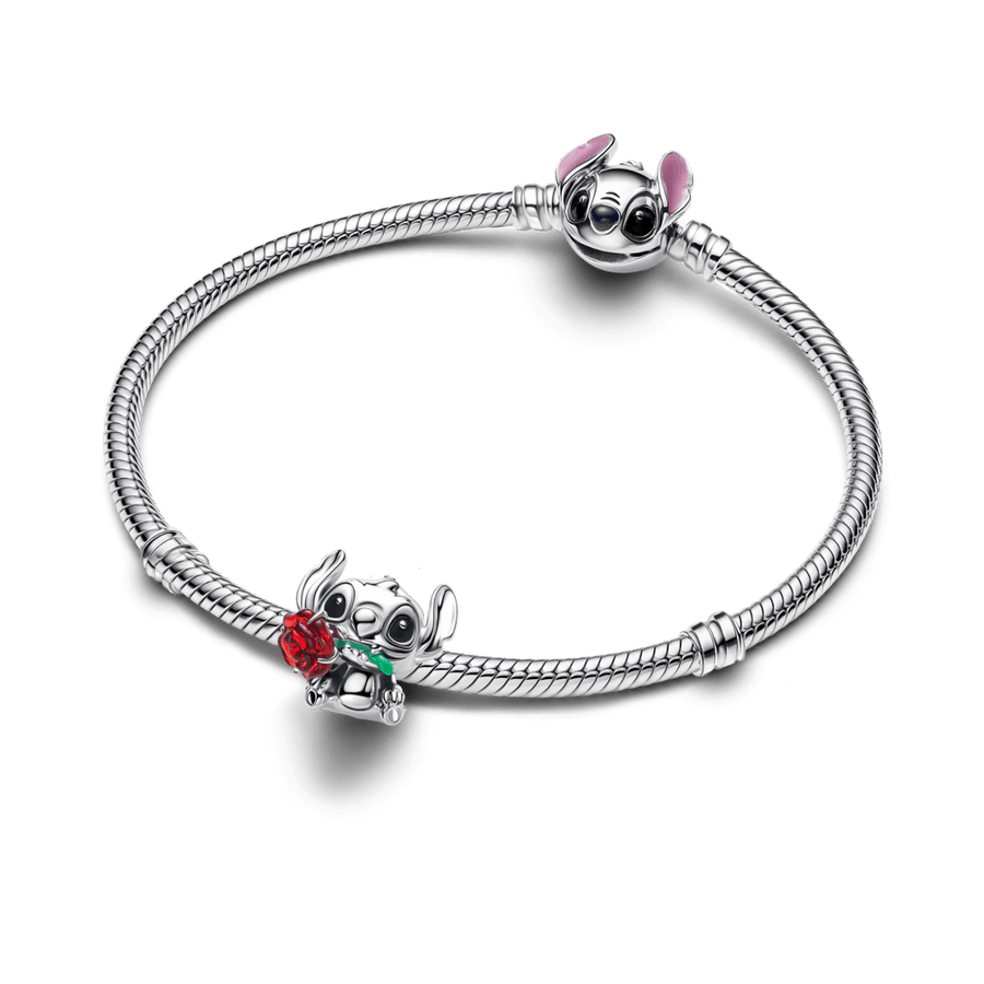 „Disney“ Murano stiklo karoliukas „Stičas su rože“ - Pandora Lietuva