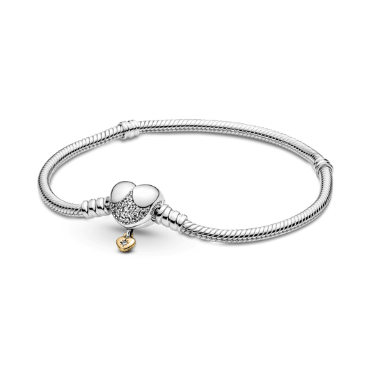 Disney Pandora Moments širdies užsegimo gyvatės pynimo grandinėlės apyrankė - Pandora Lietuva