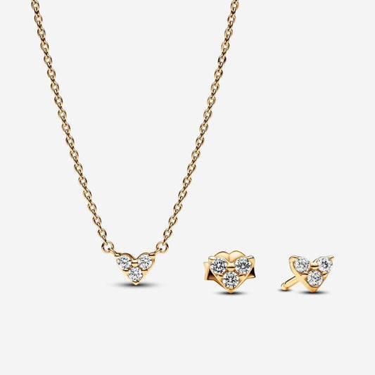 Dovanų rinkinys: Širdelės Formos Vėrinys & Širdelės Formos Žerintys Auskarai - Pandora Lietuva