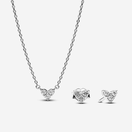 Dovanų rinkinys: Širdelės Formos Vėrinys & Širdelės Formos Žerintys Auskarai - Pandora Lietuva