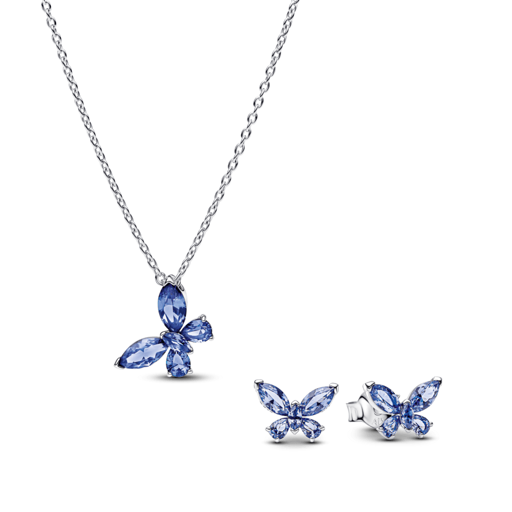 Dovanų rinkinys: Vėrinys su pakabučiu „Drugelis“ & Įsmeigiami auskarai „Drugeliai“ - Pandora Lietuva