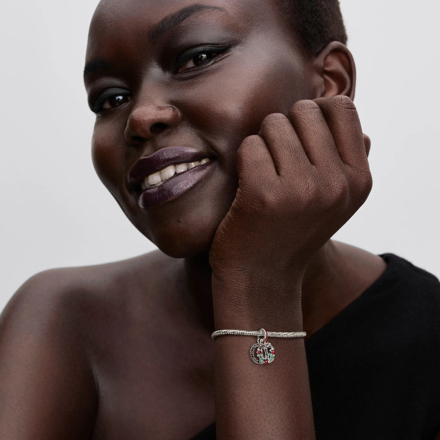 Dvigubas kabantis karoliukas „Šventinis vainikas“ - Pandora Lietuva