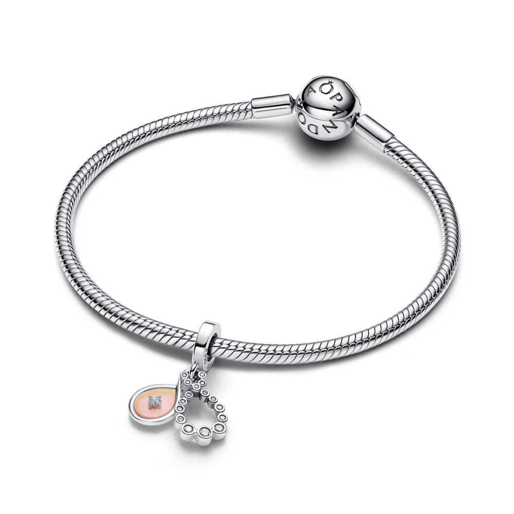 Dvigubas kabantis opalinis karoliukas „Begalybė“ - Pandora Lietuva