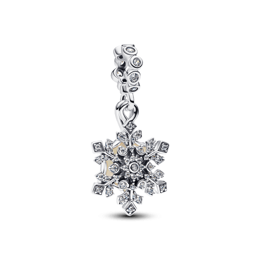 Dvigubas kabantis opalinis karoliukas „Snaigė“ - Pandora Lietuva