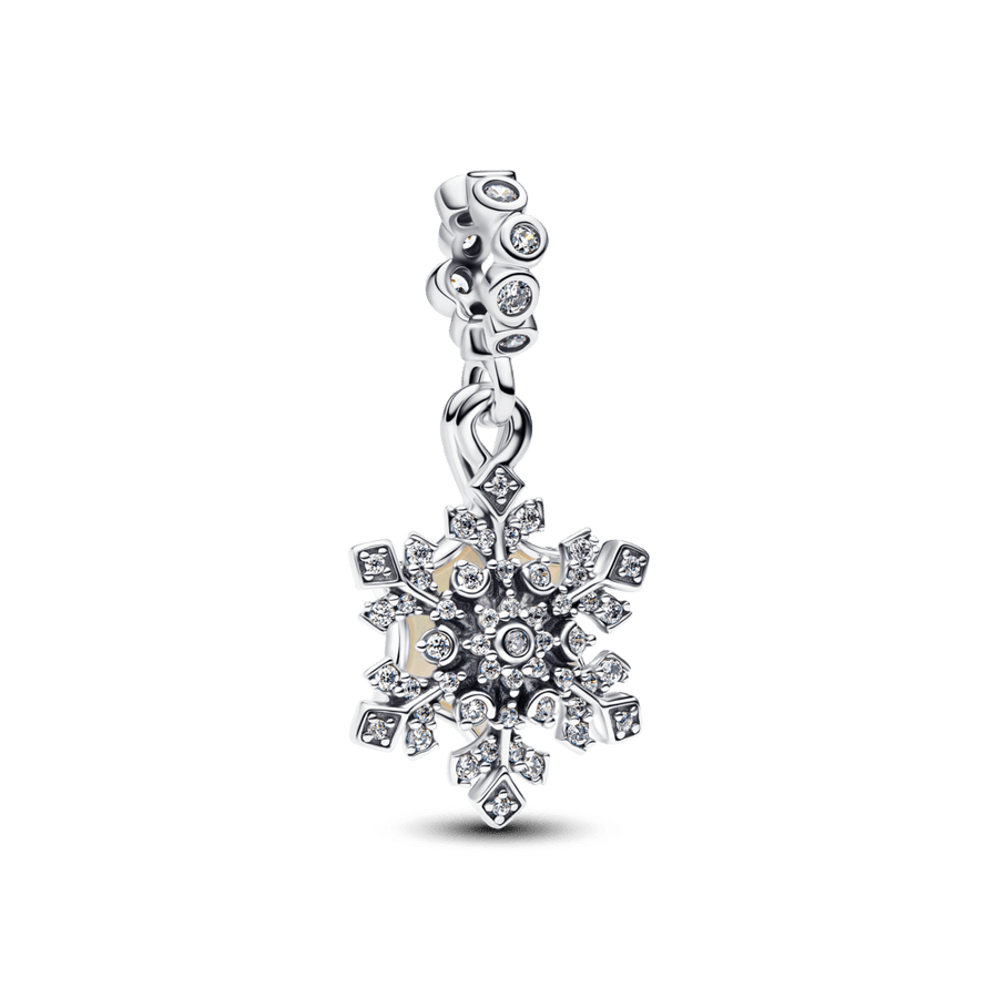 Dvigubas kabantis opalinis karoliukas „Snaigė“ - Pandora Lietuva