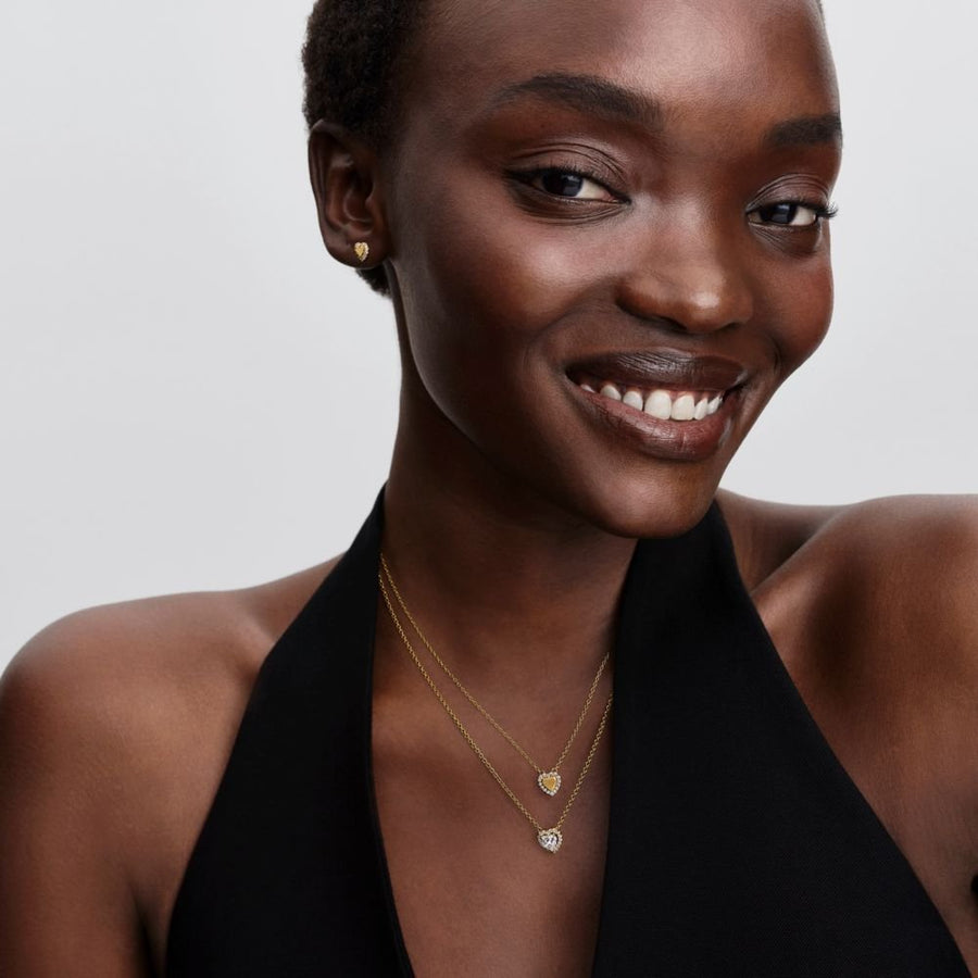 Graviruojamas koljė vėrinys su širdies formos aureole - Pandora Lietuva