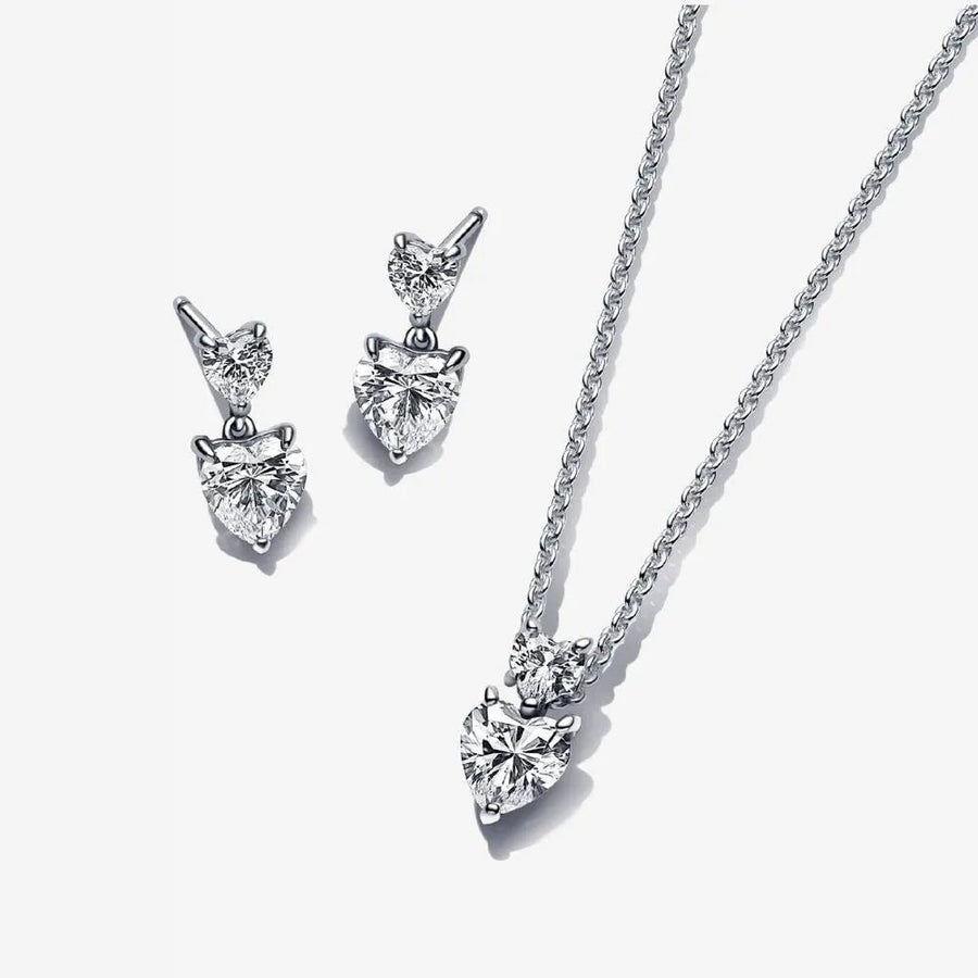 Kaklo vėrinio ir auskarų - lankelių dovanų rinkinys - Pandora Lietuva