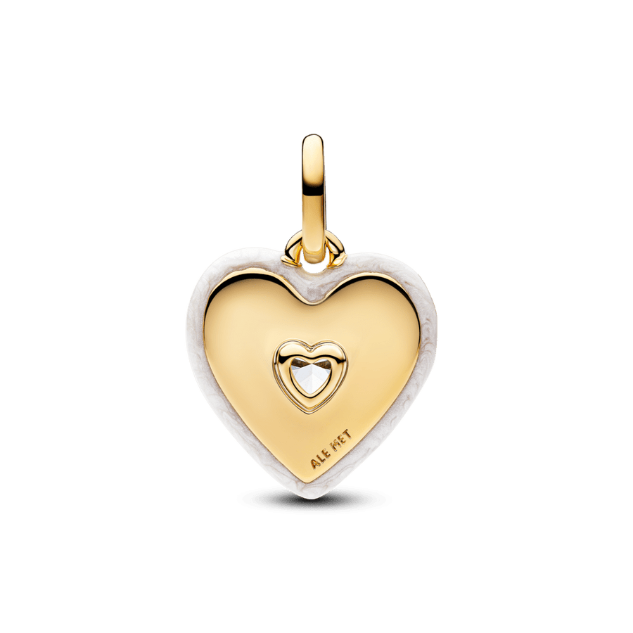 Karoliukas su medalionu „Spinduliuojanti balta širdis“ - Pandora Lietuva