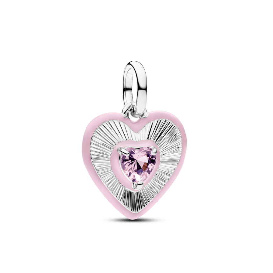 Karoliukas su medalionu „Spinduliuojanti rožinė širdis“ - Pandora Lietuva