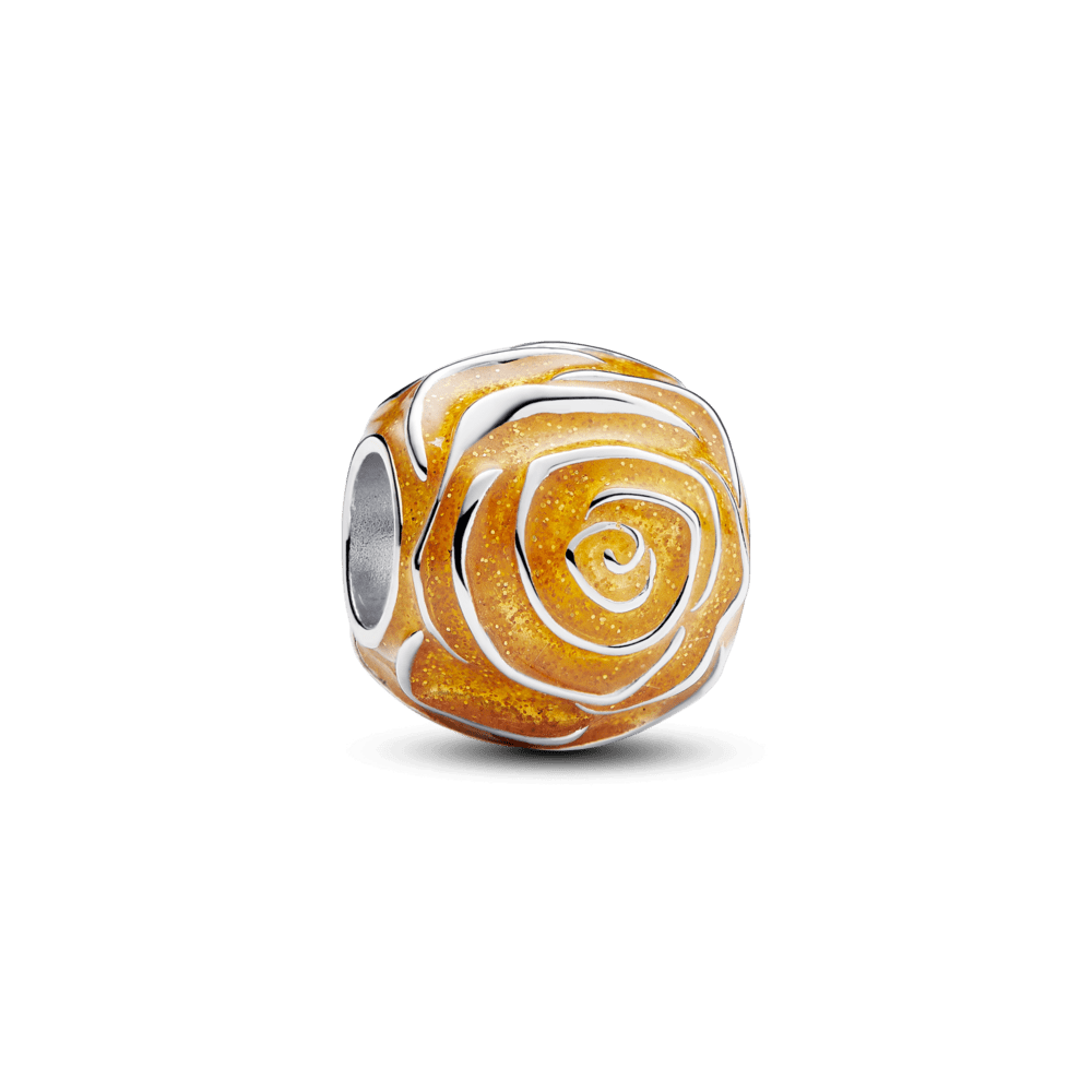 Karoliukas „Žydinti geltonos spalvos rožė“ - Pandora Lietuva