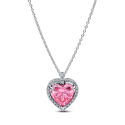 Koljė vėrinys su rožinės širdies formos aureole - Pandora Lietuva