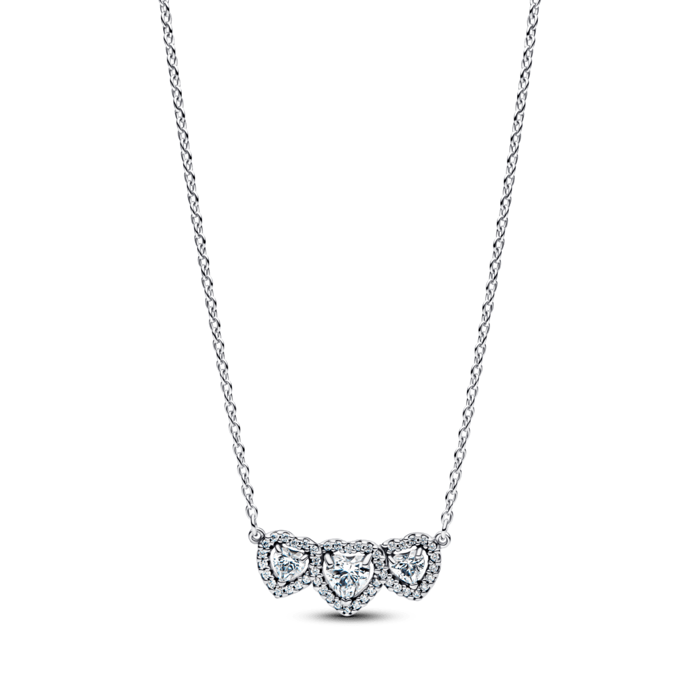 Koljė vėrinys su trimis širdies formos aureolėmis - Pandora Lietuva