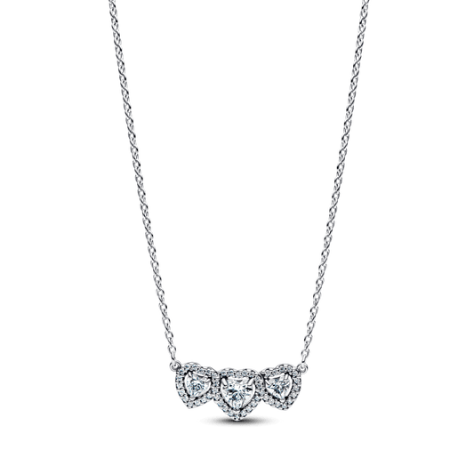 Koljė vėrinys su trimis širdies formos aureolėmis - Pandora Lietuva