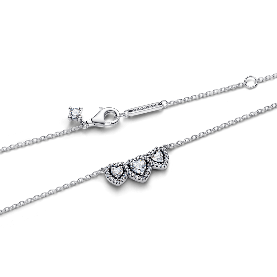 Koljė vėrinys su trimis širdies formos aureolėmis - Pandora Lietuva