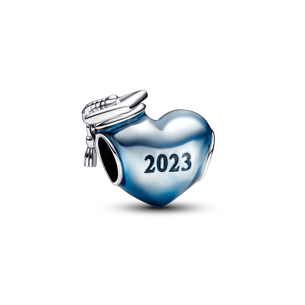 Mėlynas 2023 m. išleistuvių širdelės pakabukas - Pandora Lietuva
