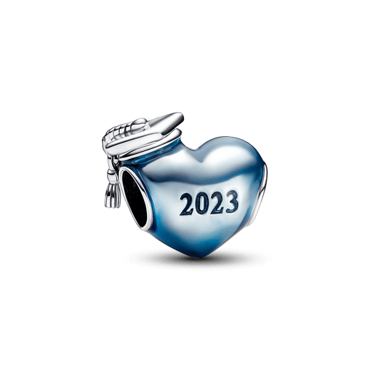 Mėlynas 2023 m. išleistuvių širdelės pakabukas - Pandora Lietuva