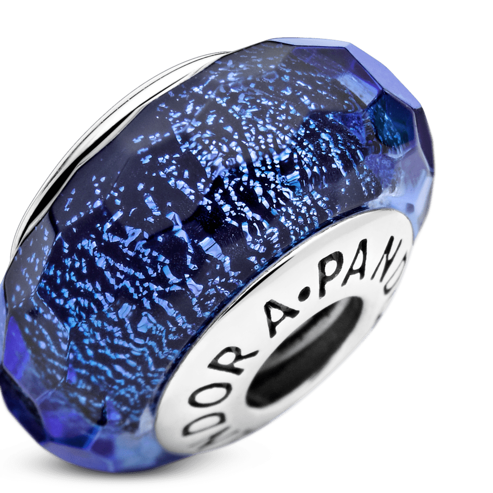 Mėlynas briaunuotas murano karoliukas - Pandora Lietuva