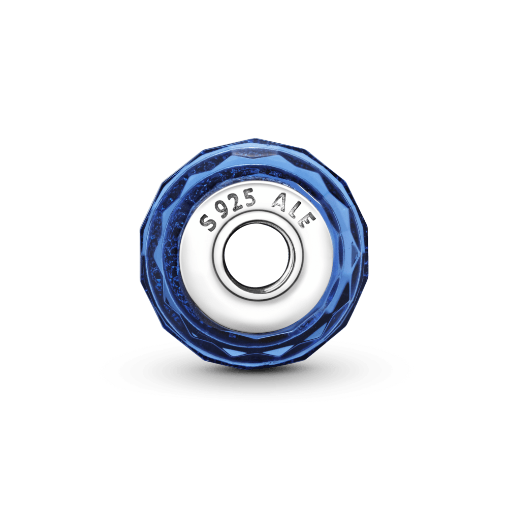 Mėlynas briaunuotas murano karoliukas - Pandora Lietuva