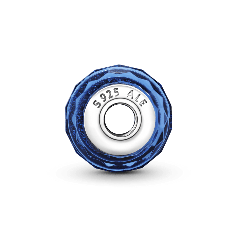 Mėlynas briaunuotas murano karoliukas - Pandora Lietuva