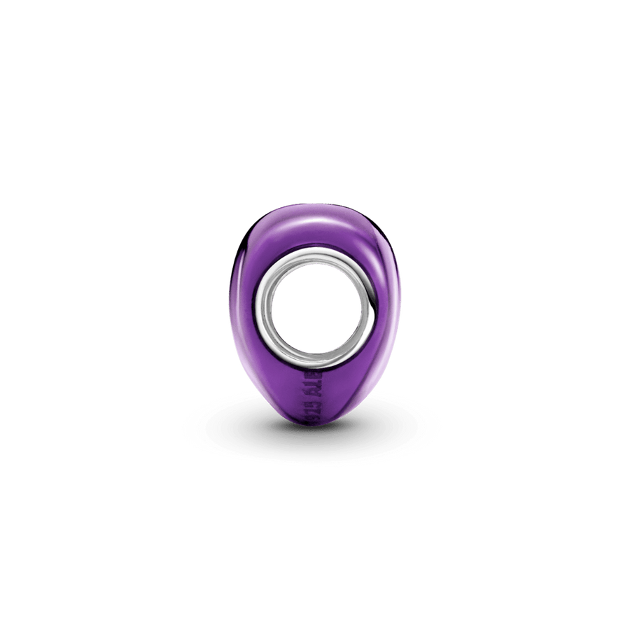 Metalinis violetinis širdelės karoliukas - Pandora Lietuva