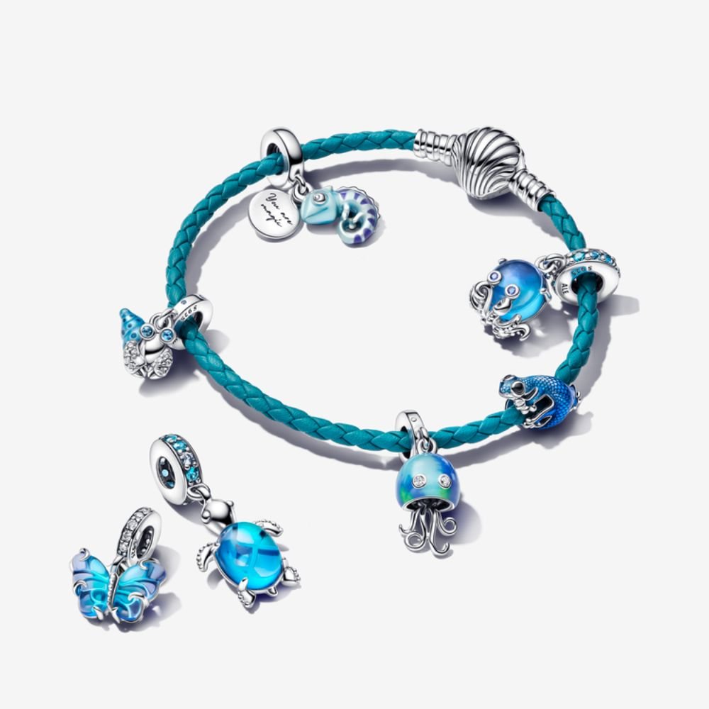 Metallic Blue Gecko Charm - Pandora Lietuva