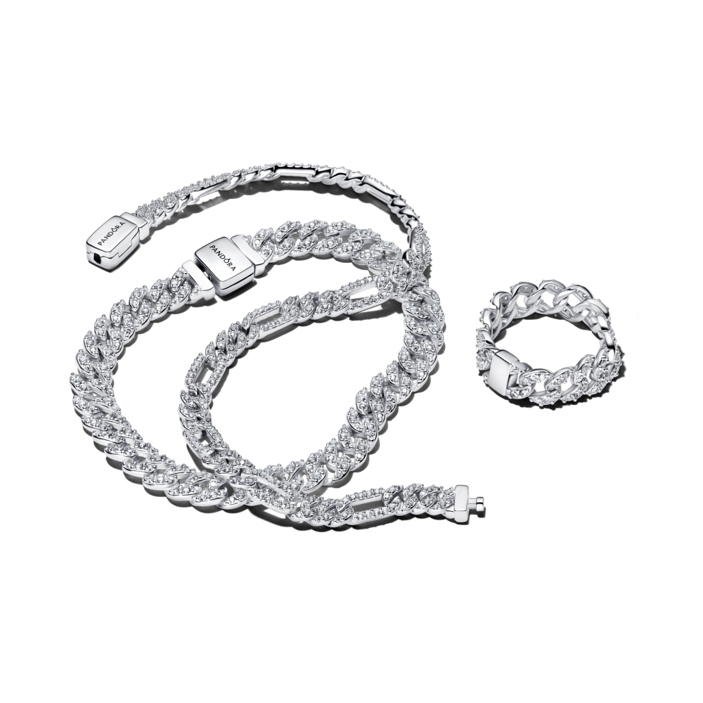 Ovalių Kubos tipo grandžių apyrankė - Pandora Lietuva