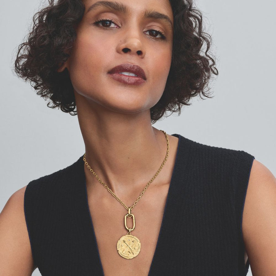 Pakabutis su dideliu medalionu „Sukryžiuotos strėlės“ - Pandora Lietuva