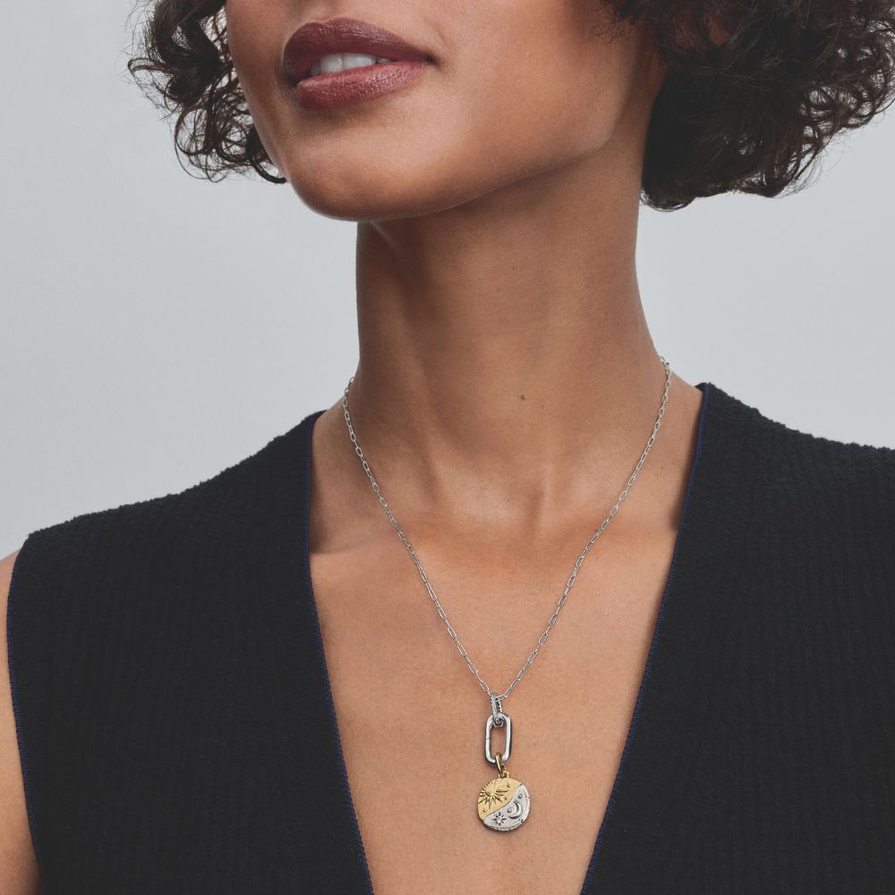 Pakabutis su medalionu „Saulė ir mėnulis“ - Pandora Lietuva