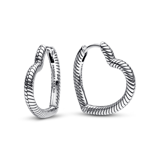 Pandora Moments Heart Charm Hoop Earrings auskarai - Pandora Lietuva