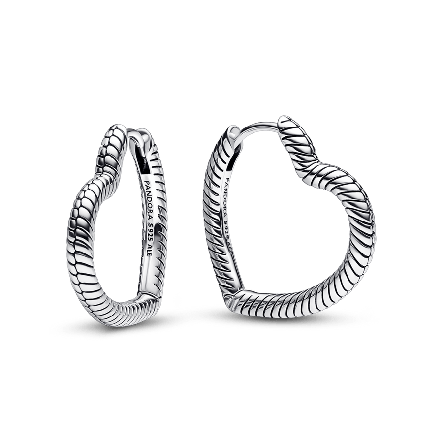 Pandora Moments Heart Charm Hoop Earrings auskarai - Pandora Lietuva