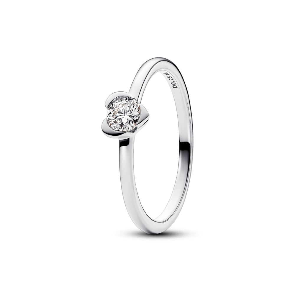 Pandora Talisman Sterling Silver Lab - grown Diamond Heart Ring - Pandora Lietuva