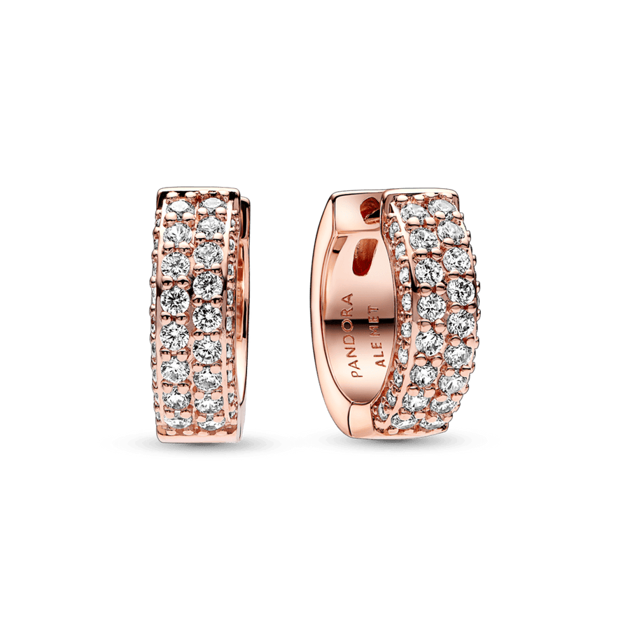 Pandora Timeless Pavé auskarai su dviguba eilute - Pandora Lietuva
