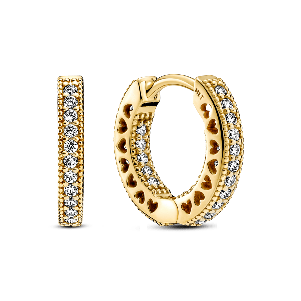 Pavé Širdies lankelių auskarai - Pandora Lietuva