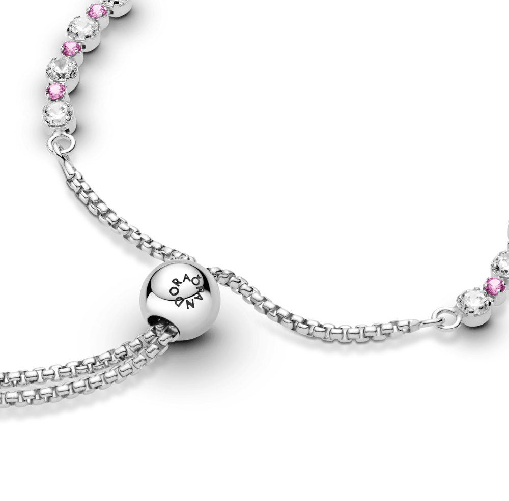 Pink & Clear Sparkle Slider Bracelet - Pandora Lietuva