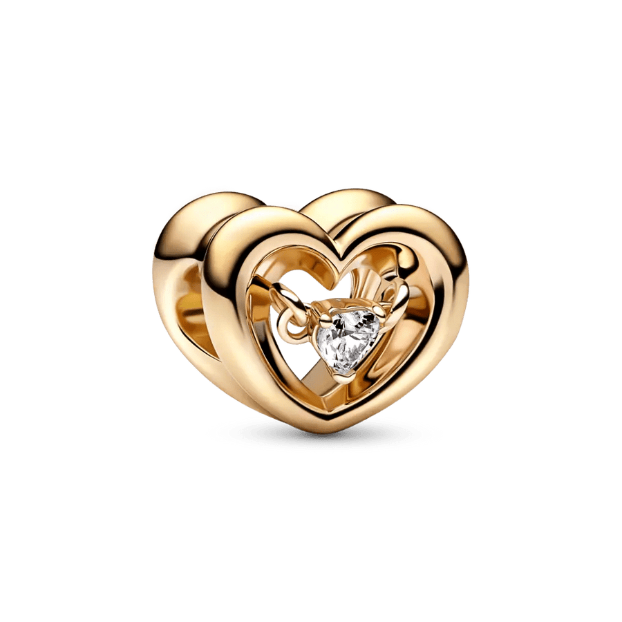 Radiant Heart & Floating Stone Charm amuletas - Pandora Lietuva