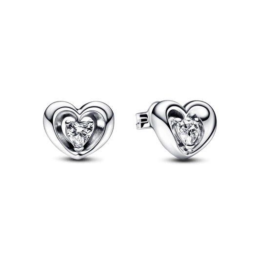 Radiant Heart & Floating Stone Stud Earringsauskarai - Pandora Lietuva