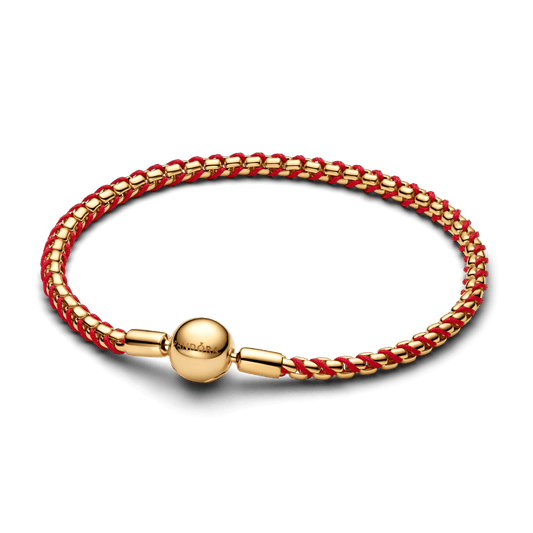 Raudona virvelinė gyvatės odos rašto apyrankė - Pandora Lietuva