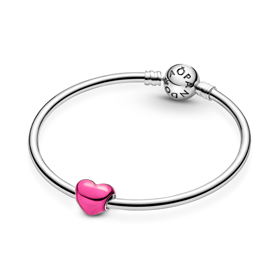 Rausvos širdelės karoliukas - Pandora Lietuva