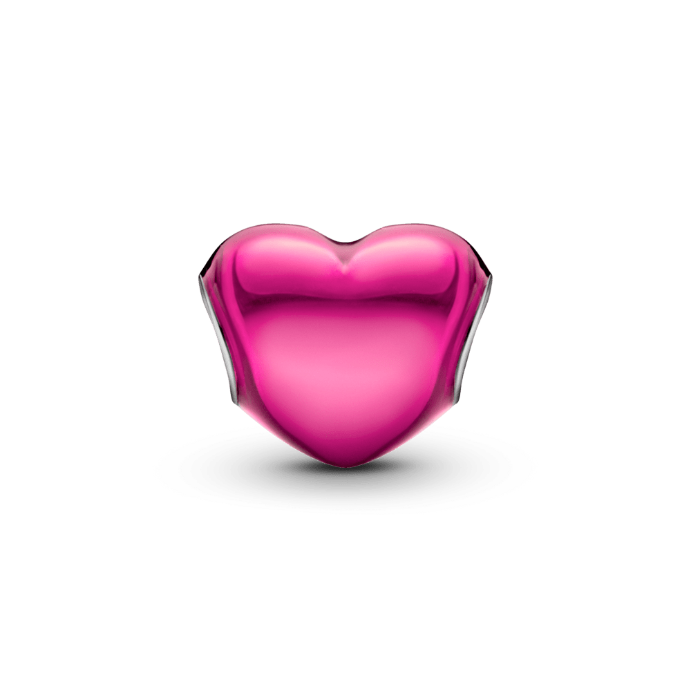 Rausvos širdelės karoliukas - Pandora Lietuva