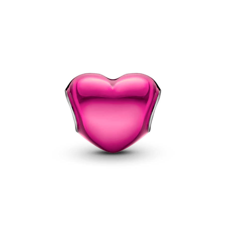 Rausvos širdelės karoliukas - Pandora Lietuva