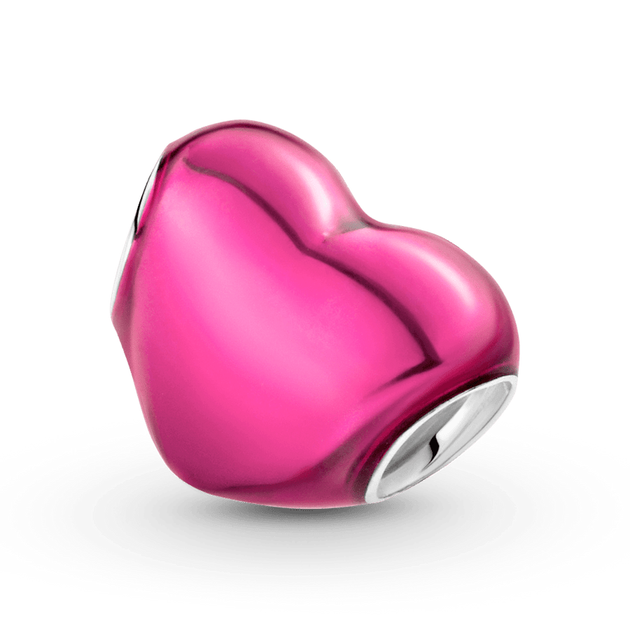 Rausvos širdelės karoliukas - Pandora Lietuva