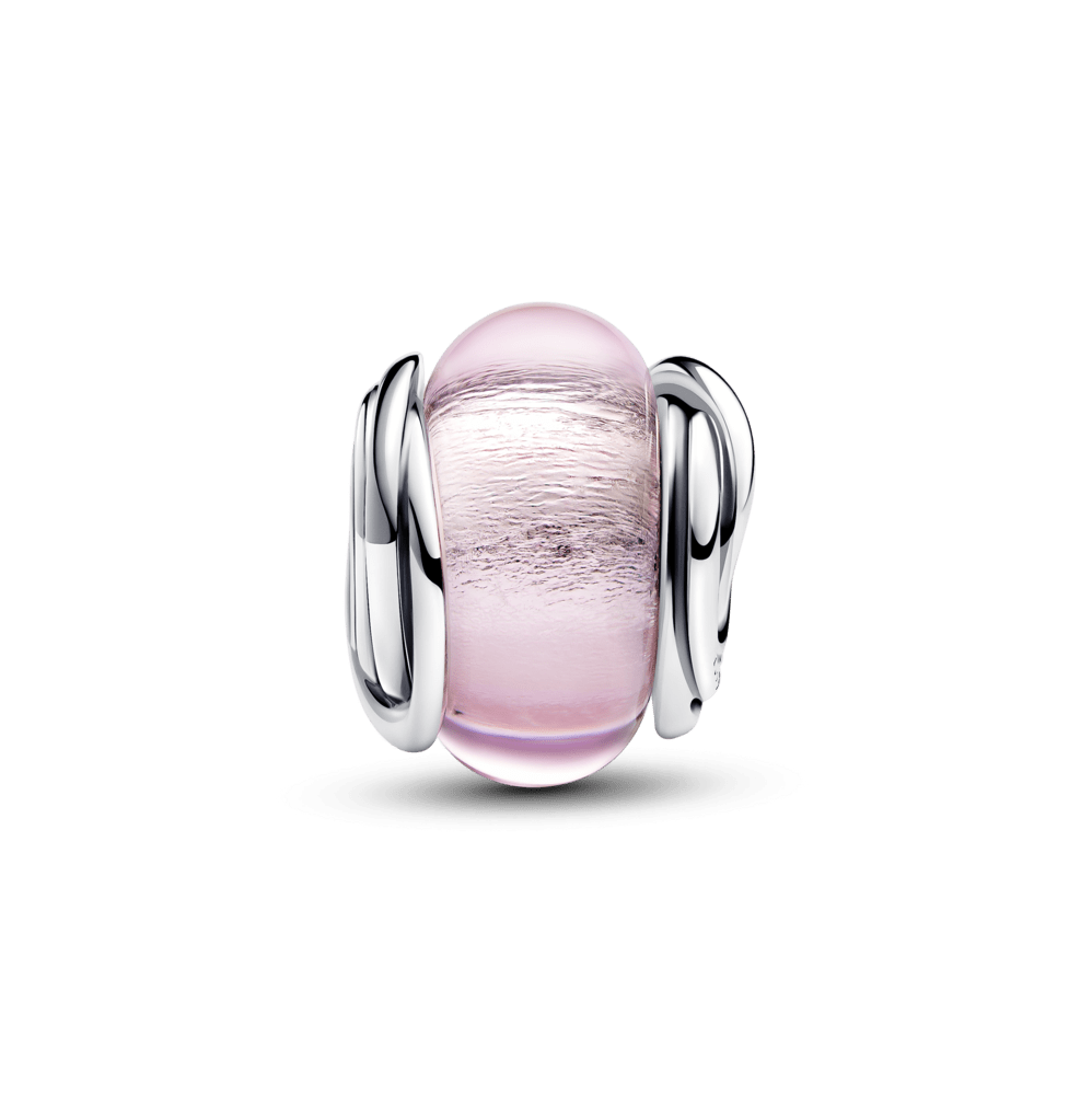 Rožinio Murano stiklo karoliukas su apvedimu - Pandora Lietuva