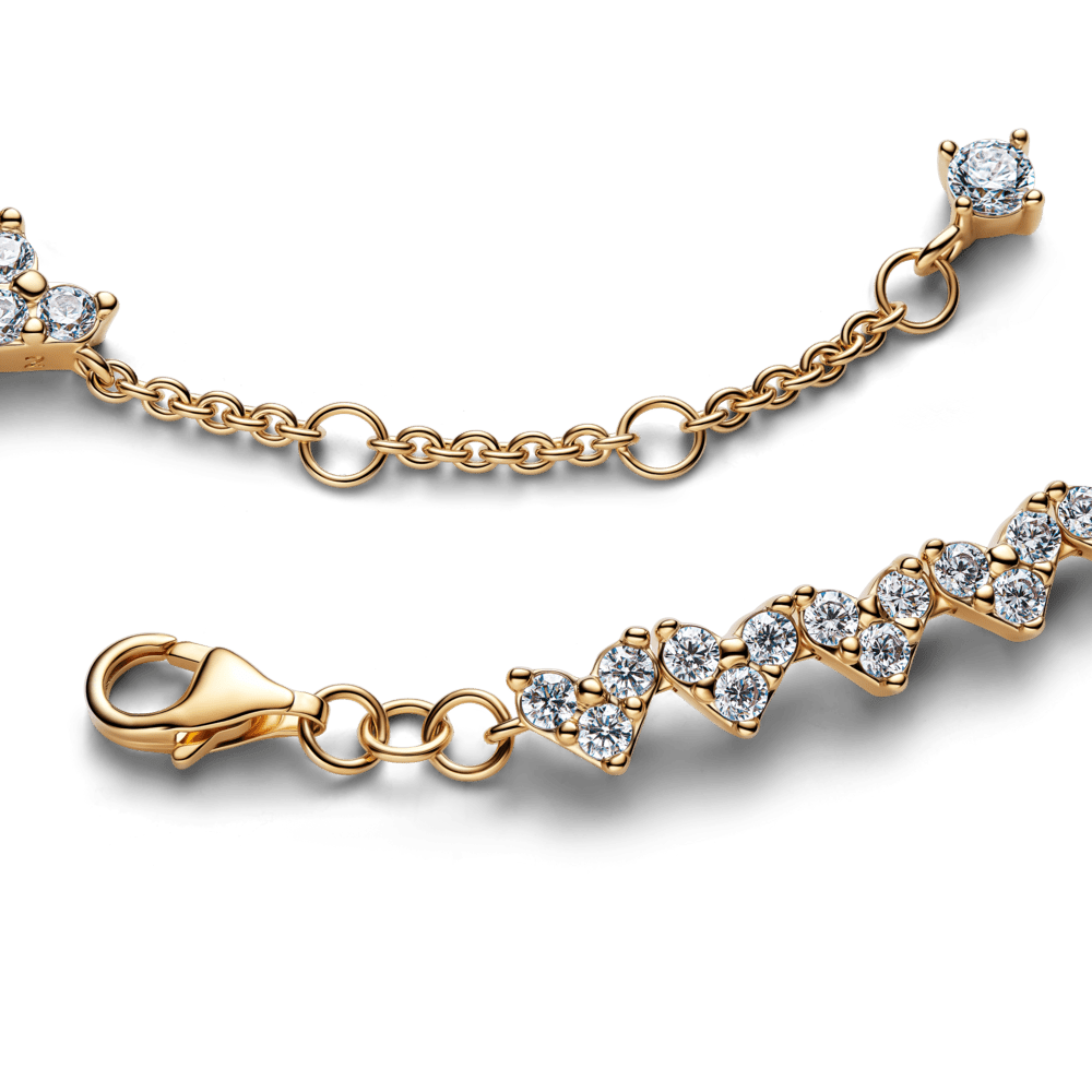 Širdelių iš trijų akmenėlių apyrankė - Pandora Lietuva