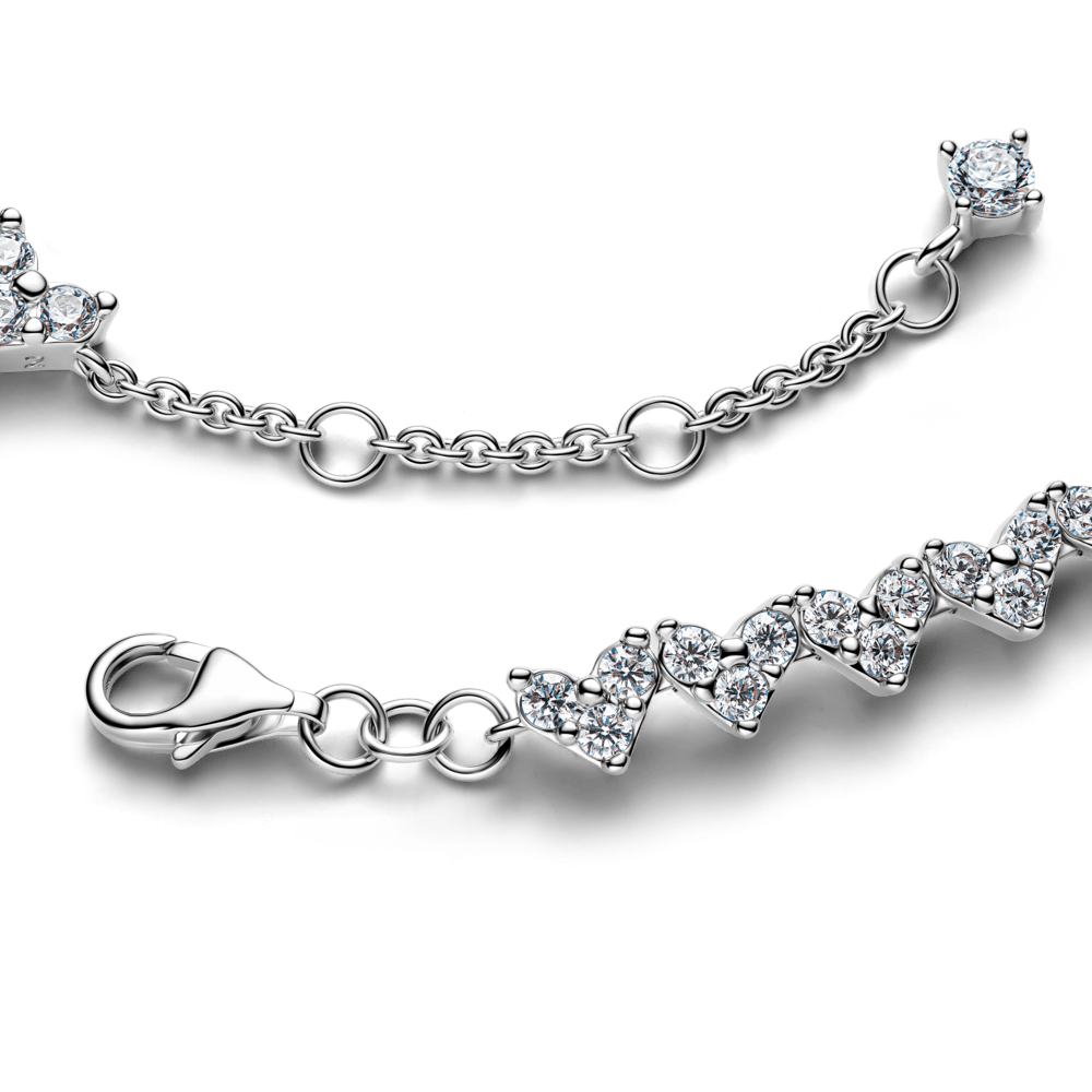 Širdelių iš trijų akmenėlių apyrankė - Pandora Lietuva