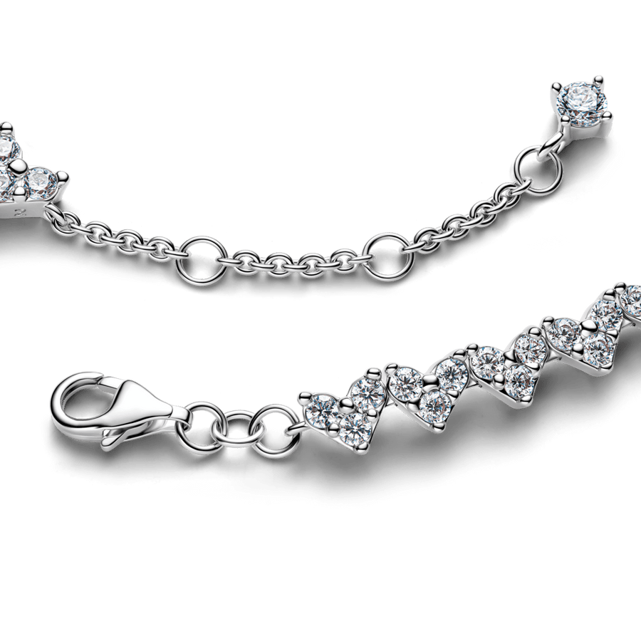 Širdelių iš trijų akmenėlių apyrankė - Pandora Lietuva