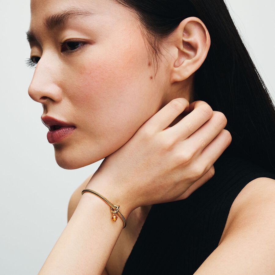 Šlifuotas apvalus kabantis pakabukas „Auksinė begalybė“ - Pandora Lietuva