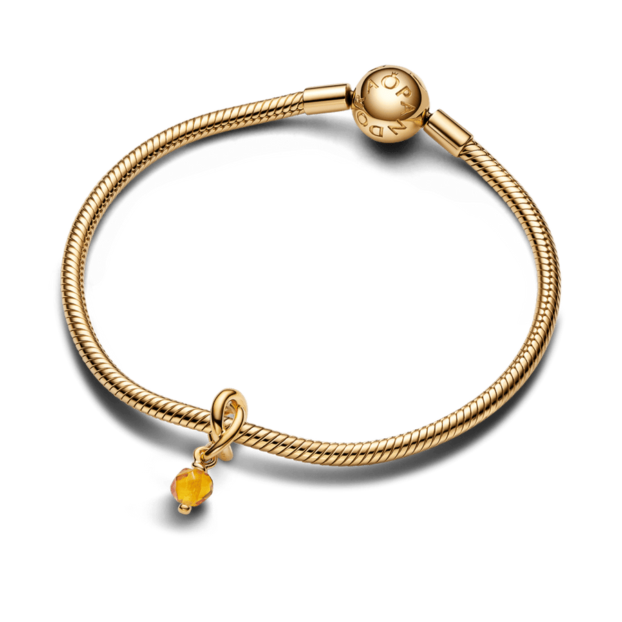 Šlifuotas apvalus kabantis pakabukas „Auksinė begalybė“ - Pandora Lietuva